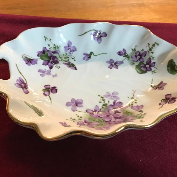 Antique Hammersley Victorian Violets small Oval bowl England - Picture 4 of 4